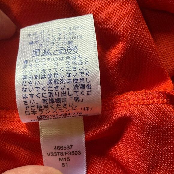 LANDS END Polo Golf Collared Shirt Orange with White Trim Mens XL - Picture 15 of 16